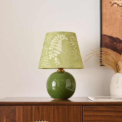 Kochwert Green Ceramic Table Lamp – Crackle Glaze Bedside Lamp for Home Lighting Decor