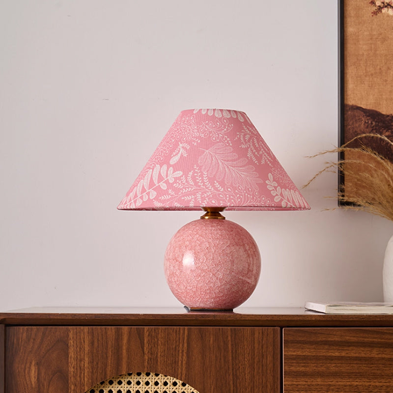 Kochwert Green Ceramic Table Lamp – Crackle Glaze Bedside Lamp for Home Lighting Decor