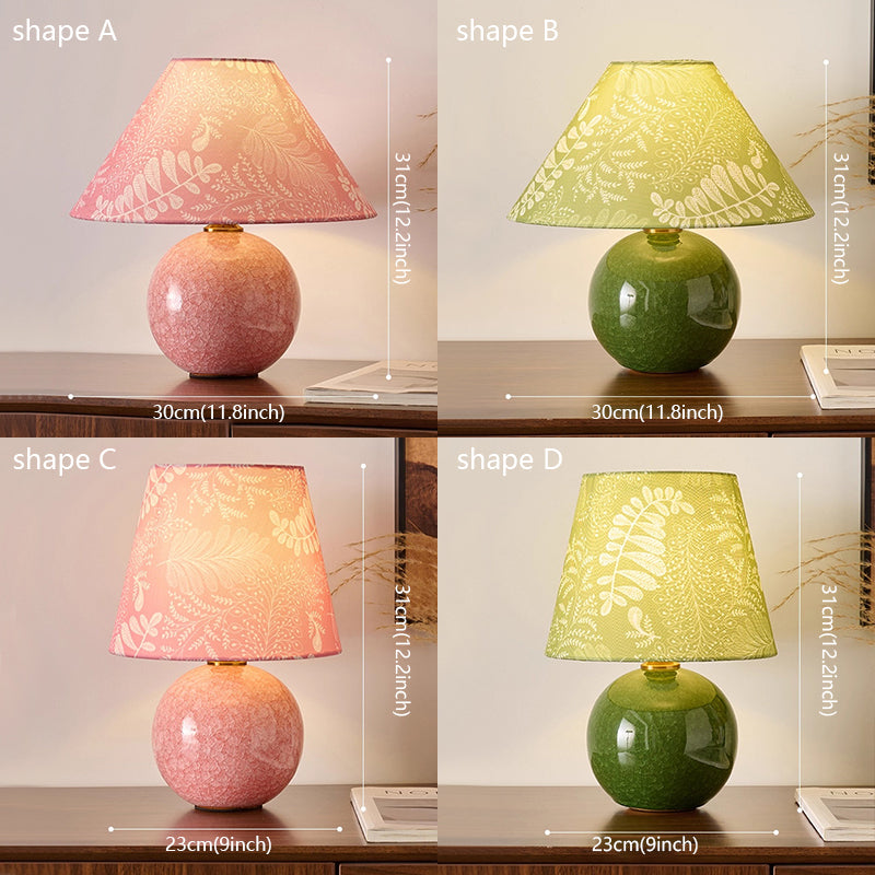 Kochwert Green Ceramic Table Lamp – Crackle Glaze Bedside Lamp for Home Lighting Decor