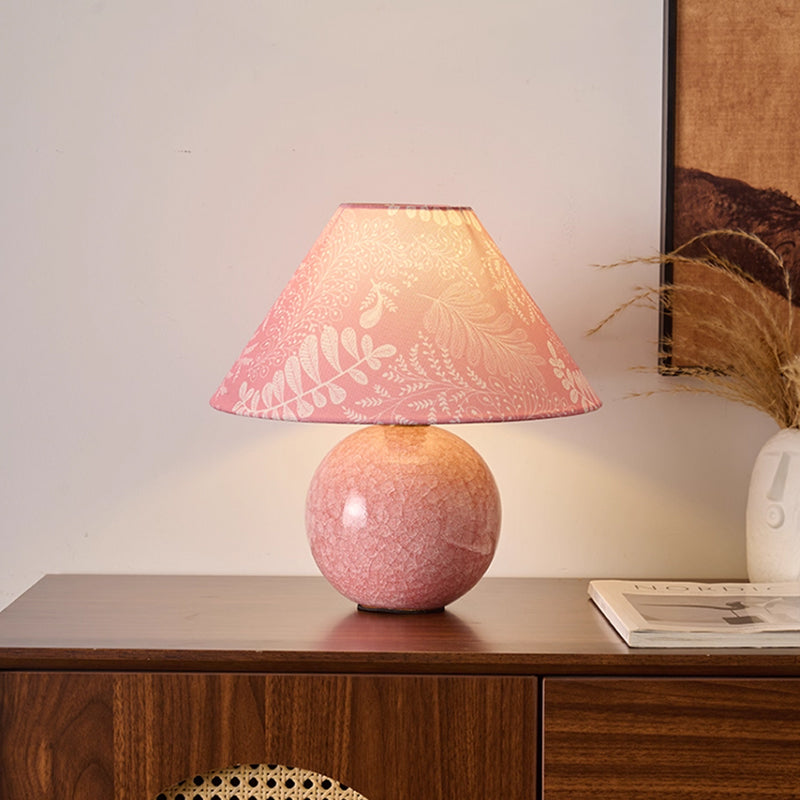 Kochwert Green Ceramic Table Lamp – Crackle Glaze Bedside Lamp for Home Lighting Decor