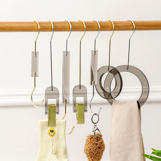 Kochwert Grey Acrylic Coat Hook – S/Ring/Clip Style for Home, Closet & Accessory Display-1