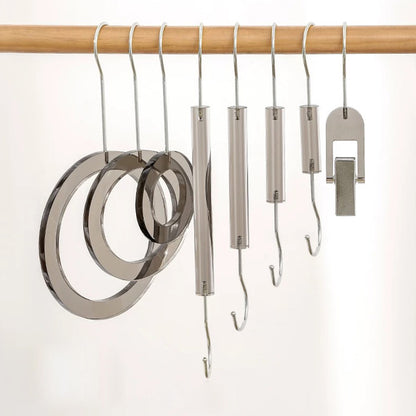 Kochwert Grey Acrylic Coat Hook – S/Ring/Clip Style for Home, Closet & Accessory Display-6