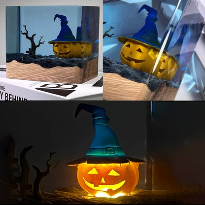 Kochwert Halloween Resin Night Light – Handmade Pumpkin Lamp for Home Decor and Gifts