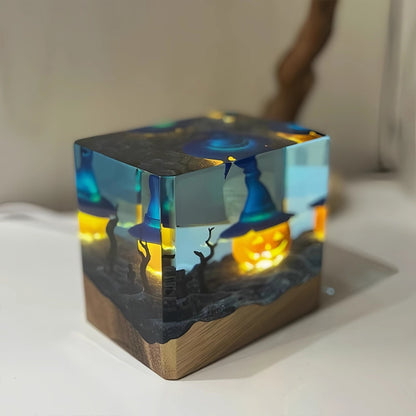 Kochwert Halloween Resin Night Light – Handmade Pumpkin Lamp for Home Decor and Gifts