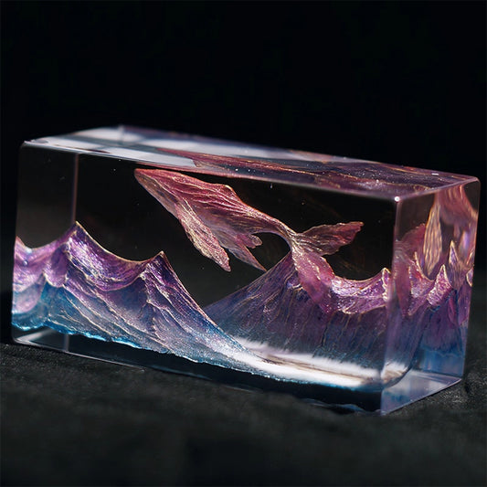 Kochwert Handmade Pink Whale Resin Figurine – Cute Desk, Living Room Decor & Gift Ornament