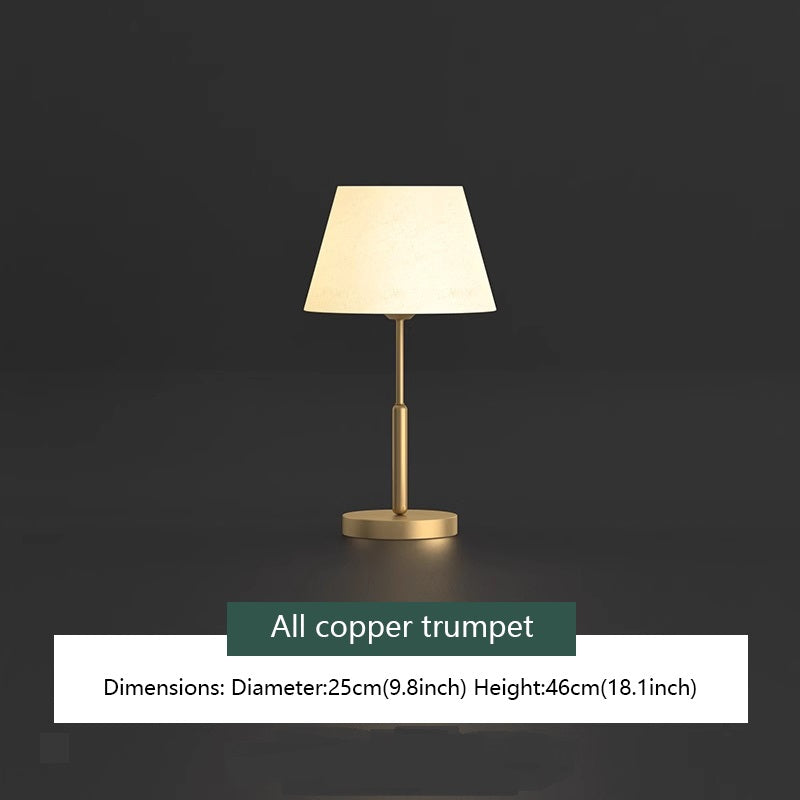 Kochwert Modern Brass Bedside Table Lamp – Fabric Shade for Bedroom & Home Lighting