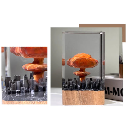 Kochwert Mushroom Cloud Resin Night Light – Urban Atomic Bomb Explosion Decor and Gift