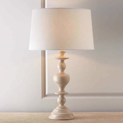 Kochwert Nordic Vintage Bedside Table Lamp – Warm Linen Shade Lamp for Cozy Bedroom Lighting