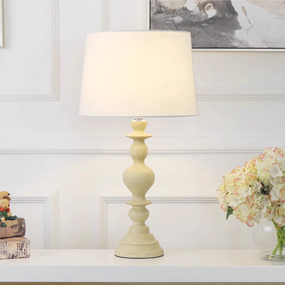 Kochwert Nordic Vintage Bedside Table Lamp – Warm Linen Shade Lamp for Cozy Bedroom Lighting