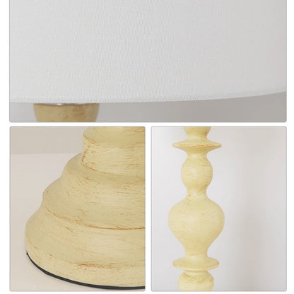 Kochwert Nordic Vintage Bedside Table Lamp – Warm Linen Shade Lamp for Cozy Bedroom Lighting