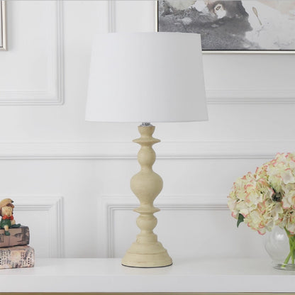 Kochwert Nordic Vintage Bedside Table Lamp – Warm Linen Shade Lamp for Cozy Bedroom Lighting