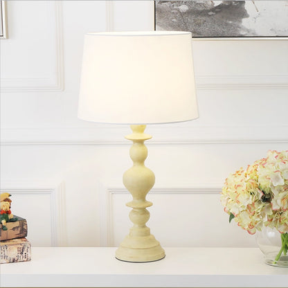 Kochwert Nordic Vintage Bedside Table Lamp – Warm Linen Shade Lamp for Cozy Bedroom Lighting