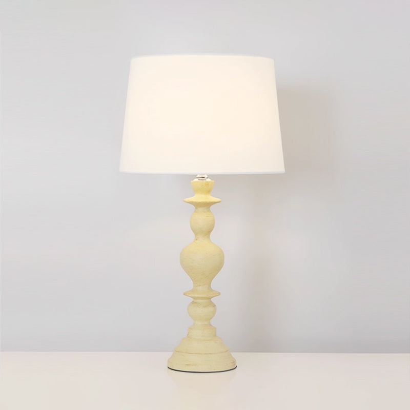 Kochwert Nordic Vintage Bedside Table Lamp – Warm Linen Shade Lamp for Cozy Bedroom Lighting