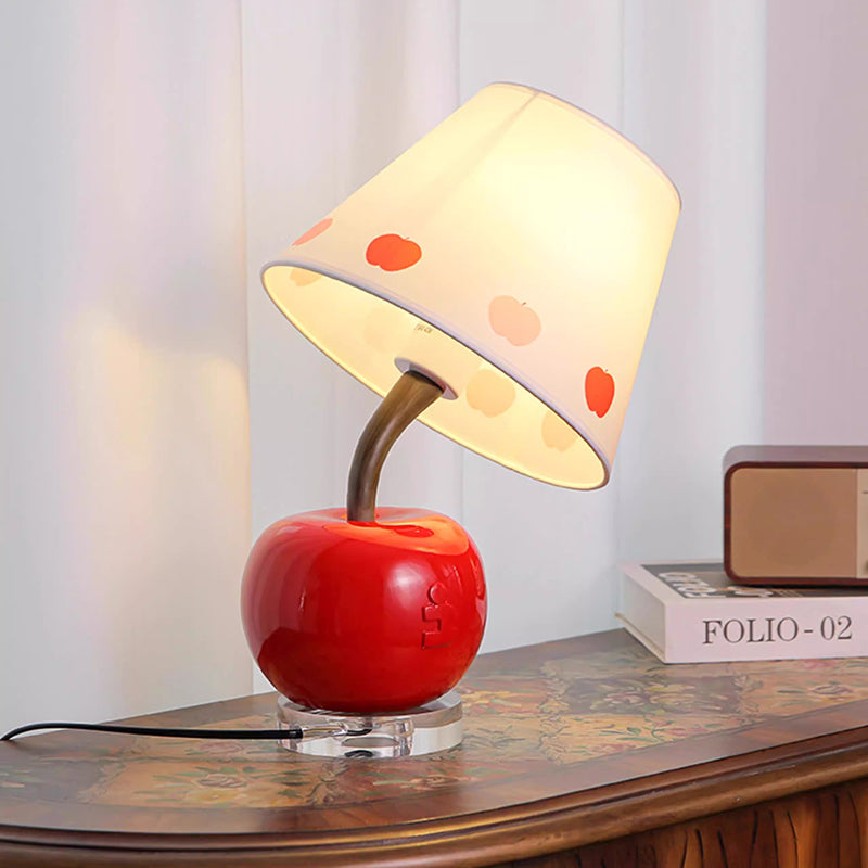 Kochwert Peace Blessing Apple Lamp – Creative Red Resin Table Lamp for Home and Gift Use