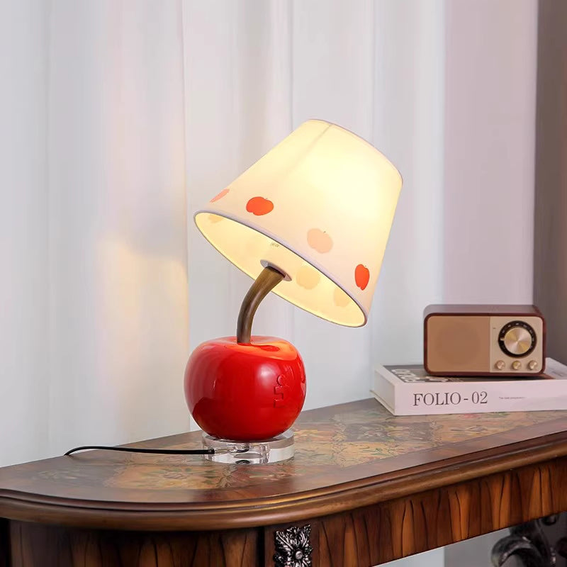 Kochwert Peace Blessing Apple Lamp – Creative Red Resin Table Lamp for Home and Gift Use