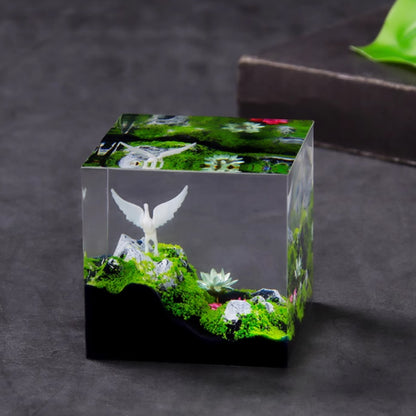 Kochwert Preserved Flower Fawn Resin Statue – Home, Living Room, Study, and Office Decor