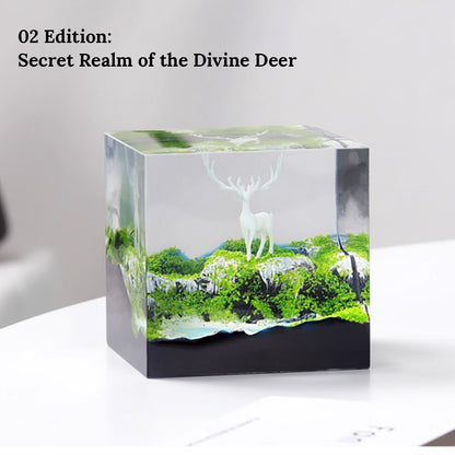 Kochwert Preserved Flower Fawn Resin Statue – Home, Living Room, Study, and Office Decor