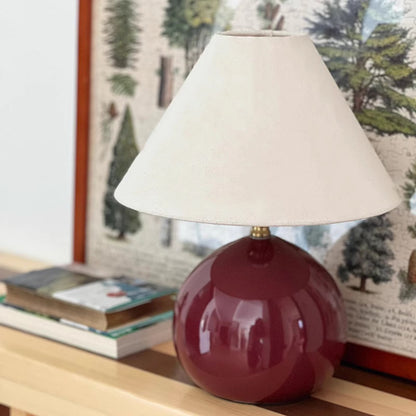 Kochwert Red Ceramic Bedside Table Lamp - Cute Chestnut Shape Bedroom Light