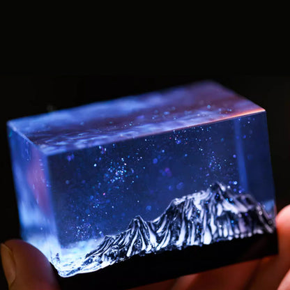 Kochwert Resin Mountain Ocean Sculpture – Handmade Desk & Car Decor, Unique Gift Idea