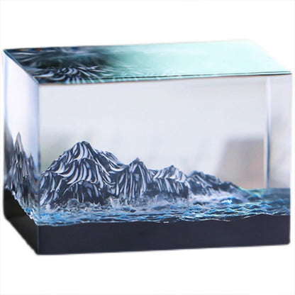 Kochwert Resin Mountain Ocean Sculpture – Handmade Desk & Car Decor, Unique Gift Idea