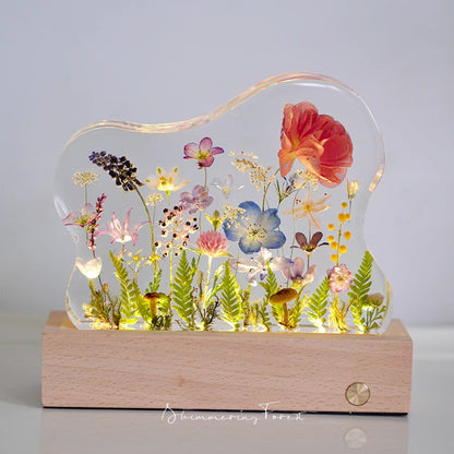 Kochwert Resin Night Light – Handmade Creative Dried Flower and Plant Decorative Lamp