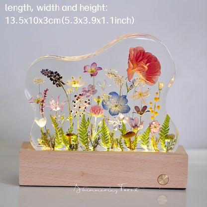 Kochwert Resin Night Light – Handmade Creative Dried Flower and Plant Decorative Lamp