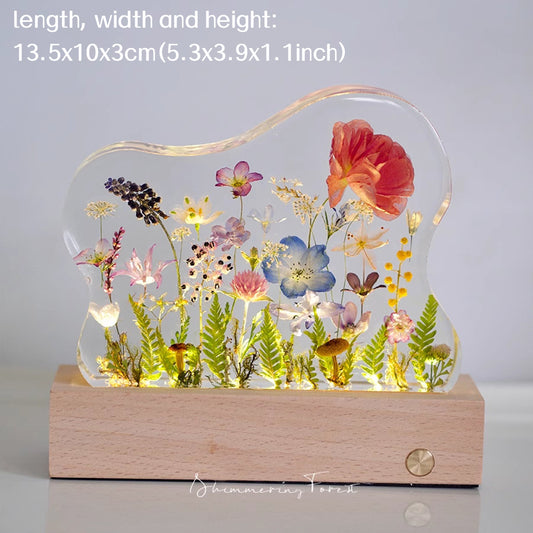Kochwert Resin Night Light – Handmade Creative Dried Flower and Plant Decorative Lamp