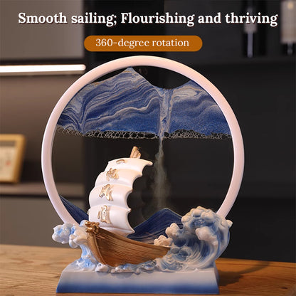 Kochwert Resin Sand Art Decor-3D Round Sailing Home Decor Meaningful Blessing Gift