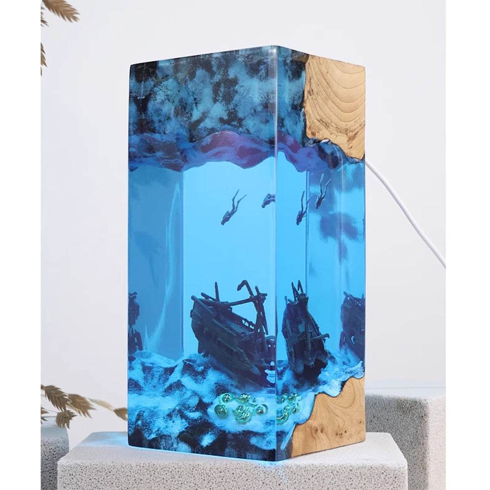Kochwert Shipwreck Diver Resin Night Light – Ocean Art Lamp for Home Decor and Gifts