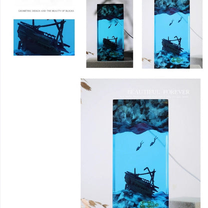 Kochwert Shipwreck Diver Resin Night Light – Ocean Art Lamp for Home Decor and Gifts
