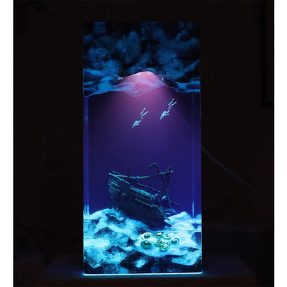 Kochwert Shipwreck Diver Resin Night Light – Ocean Art Lamp for Home Decor and Gifts