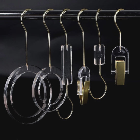 Kochwert Clear Acrylic Coat Hook - S/Ring/Clip Style for Home, Wardrobe and Accessory Display-3