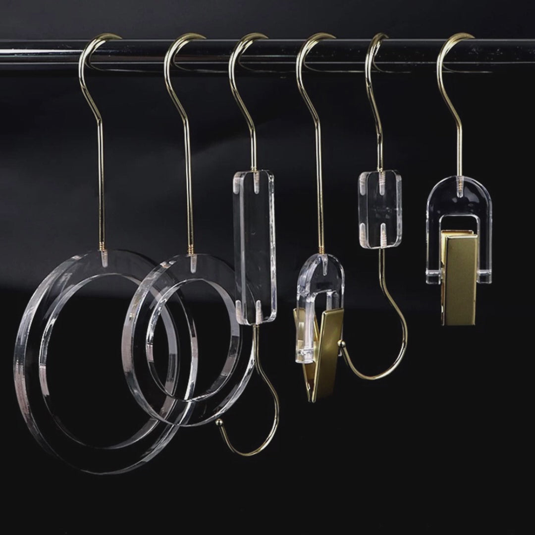 Kochwert Clear Acrylic Coat Hook - S/Ring/Clip Style for Home, Wardrobe and Accessory Display-3