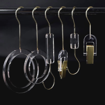 Kochwert Clear Acrylic Coat Hook - S/Ring/Clip Style for Home, Wardrobe and Accessory Display-3