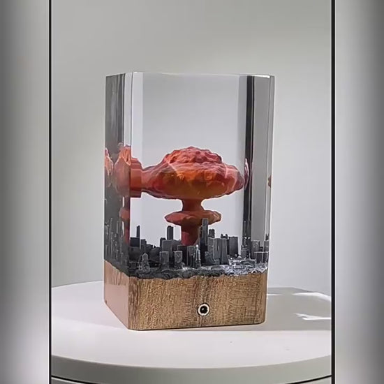 Kochwert Mushroom Cloud Resin Night Light – Urban Atomic Bomb Explosion Decor and Gift-3