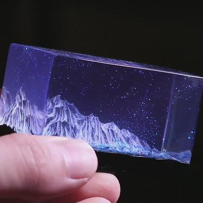 Kochwert Resin Mountain Ocean Sculpture – Handmade Desk & Car Decor, Unique Gift Idea-3