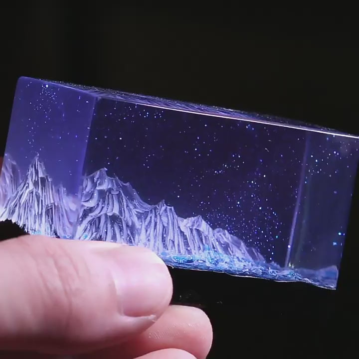 Kochwert Resin Mountain Ocean Sculpture – Handmade Desk & Car Decor, Unique Gift Idea-3