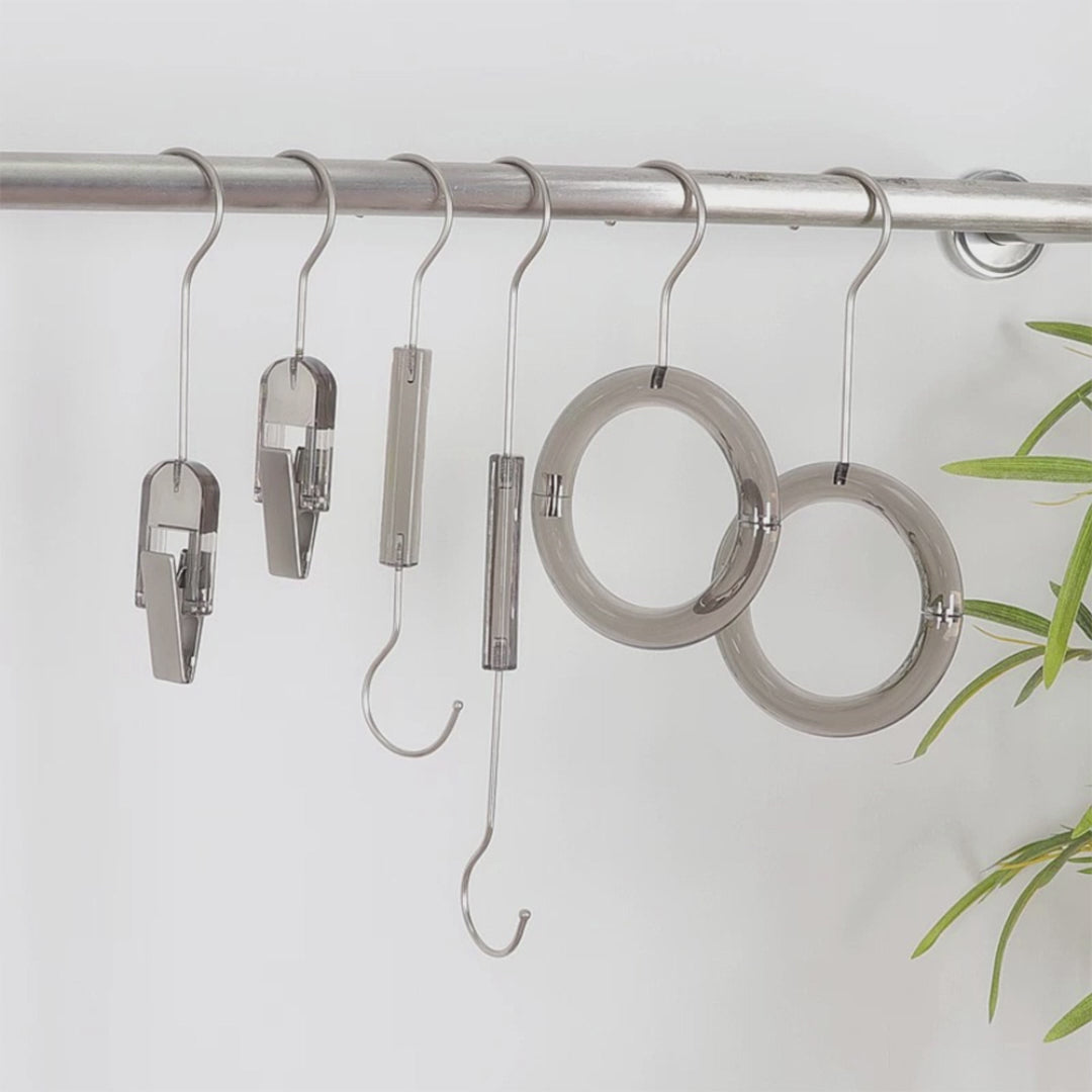 Kochwert Grey Acrylic Coat Hook – S/Ring/Clip Style for Home, Closet & Accessory Display-4