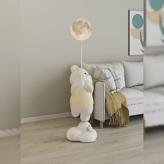 Kochwert Cute Bear & Bunny Kids Bedside Lamp – Warm Night Light for Bedroom & Living Room-3