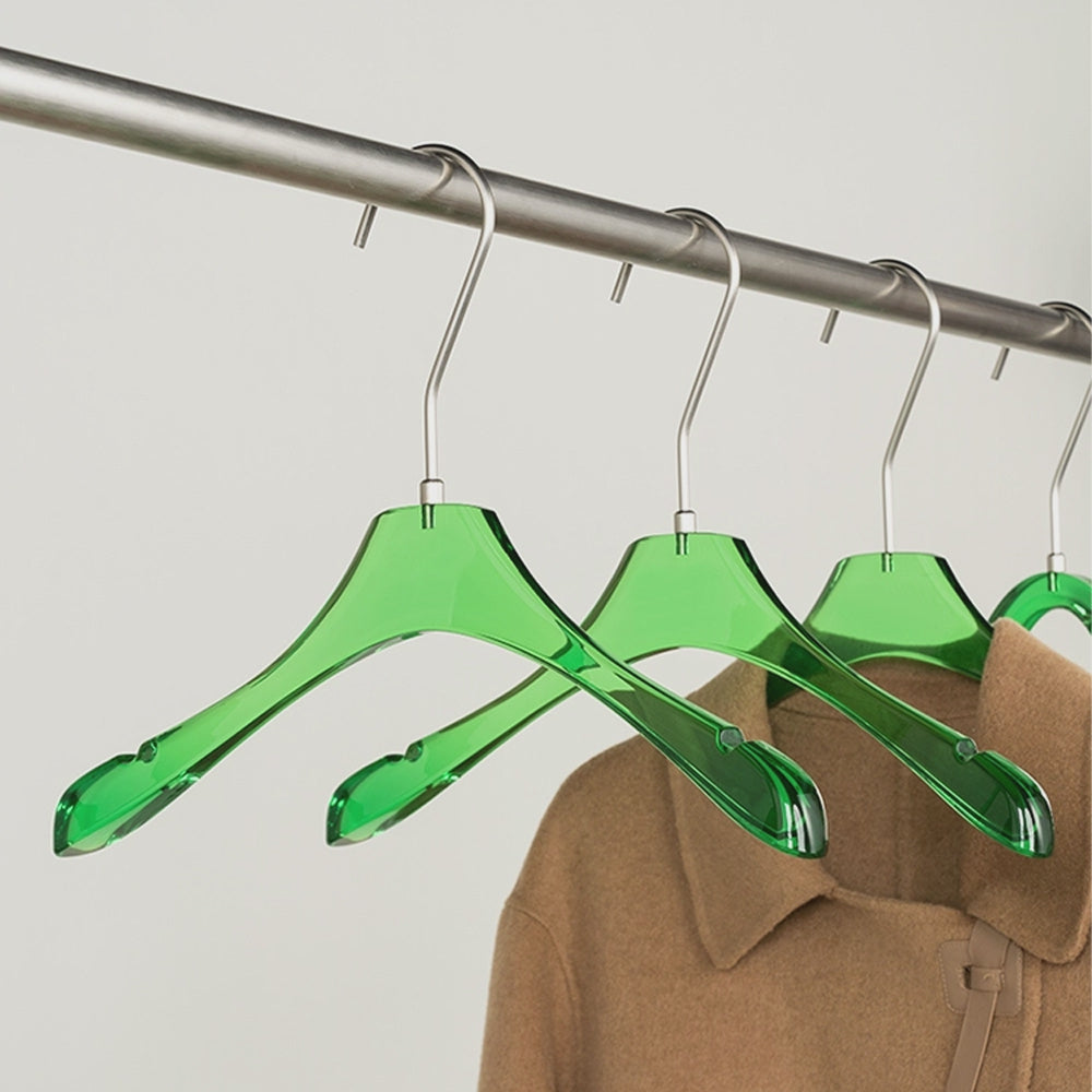 Kochwert Green Acrylic Clothing Hanger with Metal Hook – Clothing Display and Home Storage-3
